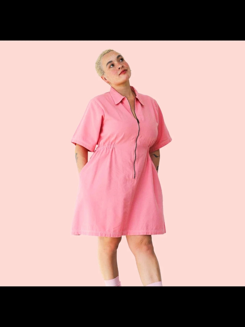 Noble Utility Dress In Petal Pink
